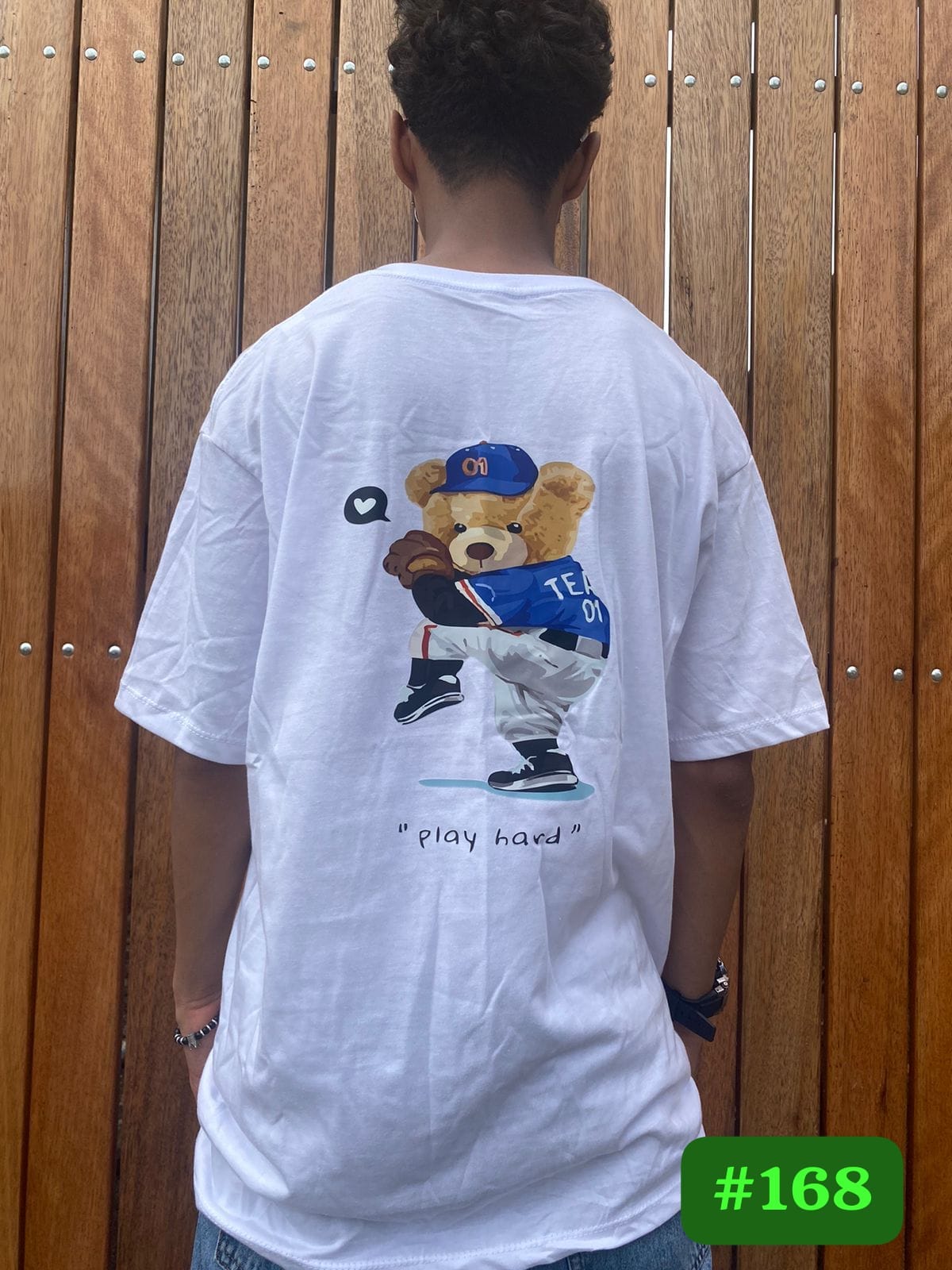 POLO BEAR BASEBALL "PLAY HARD" WHITE