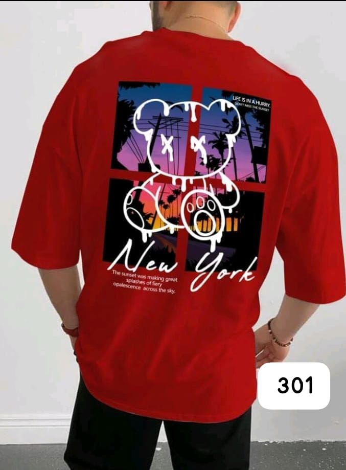 NEW YORK SUNSET TEDDY BEAR RED OVERSIZE