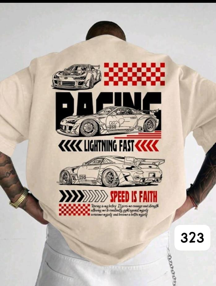 RACING "SPEED IS FAITH" BEIGE OVERSIZE