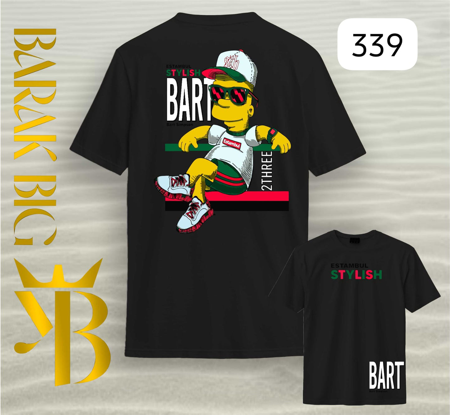 ESTAMBUL STYLISH "BART SIMPSON" BLACK OVERSIZE