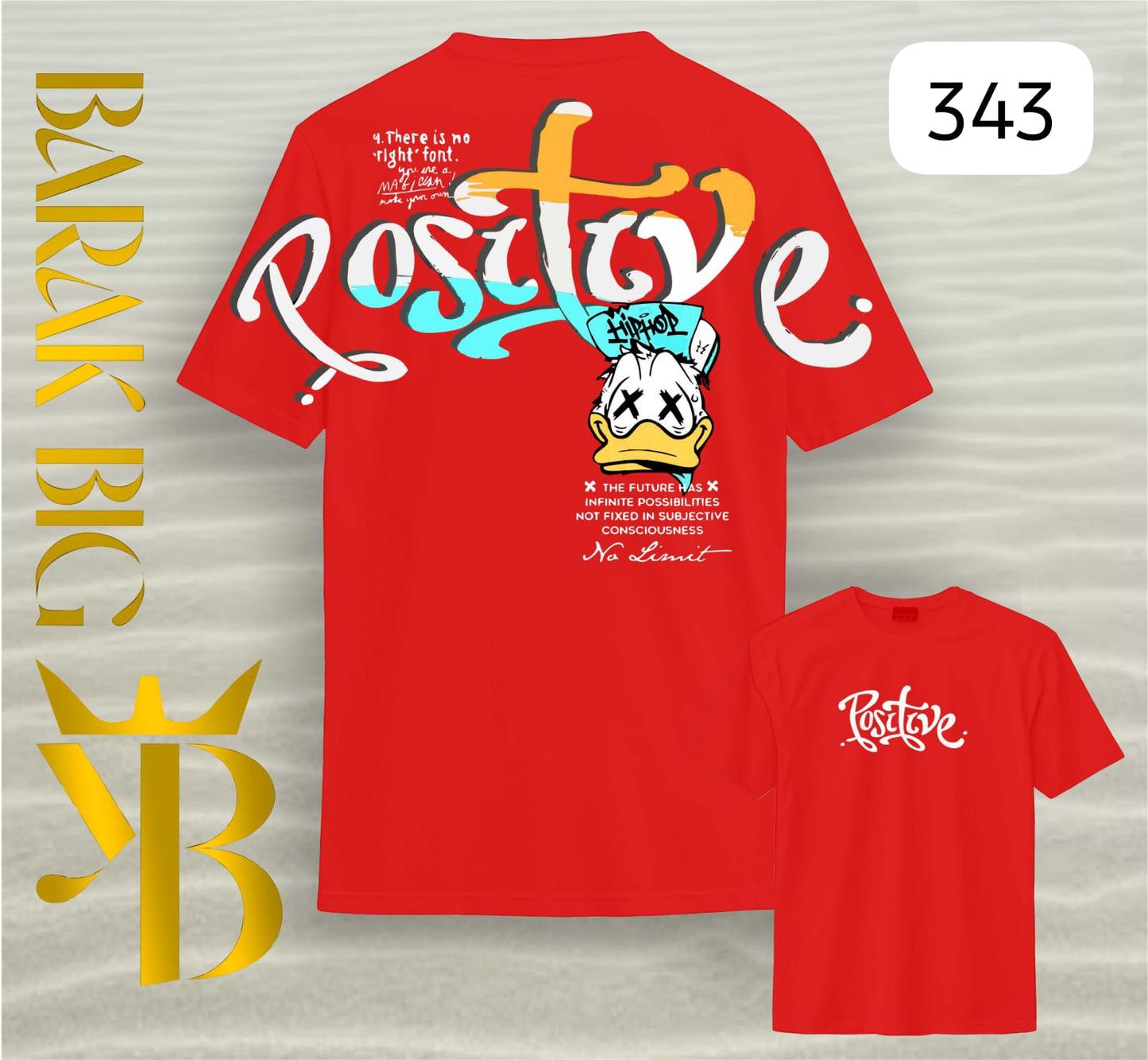 DONALD DUCK "POSITIVE HIP HOP" RED OVERSIZE