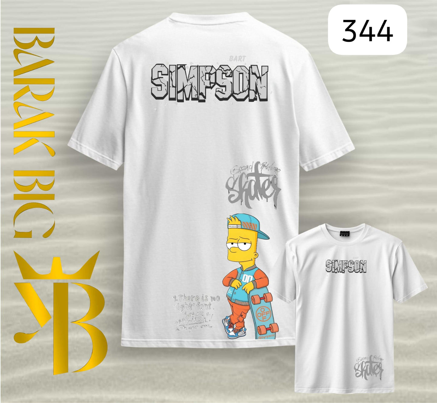BART SIMPSON "SKATER SOUL" WHITE OVERSIZE