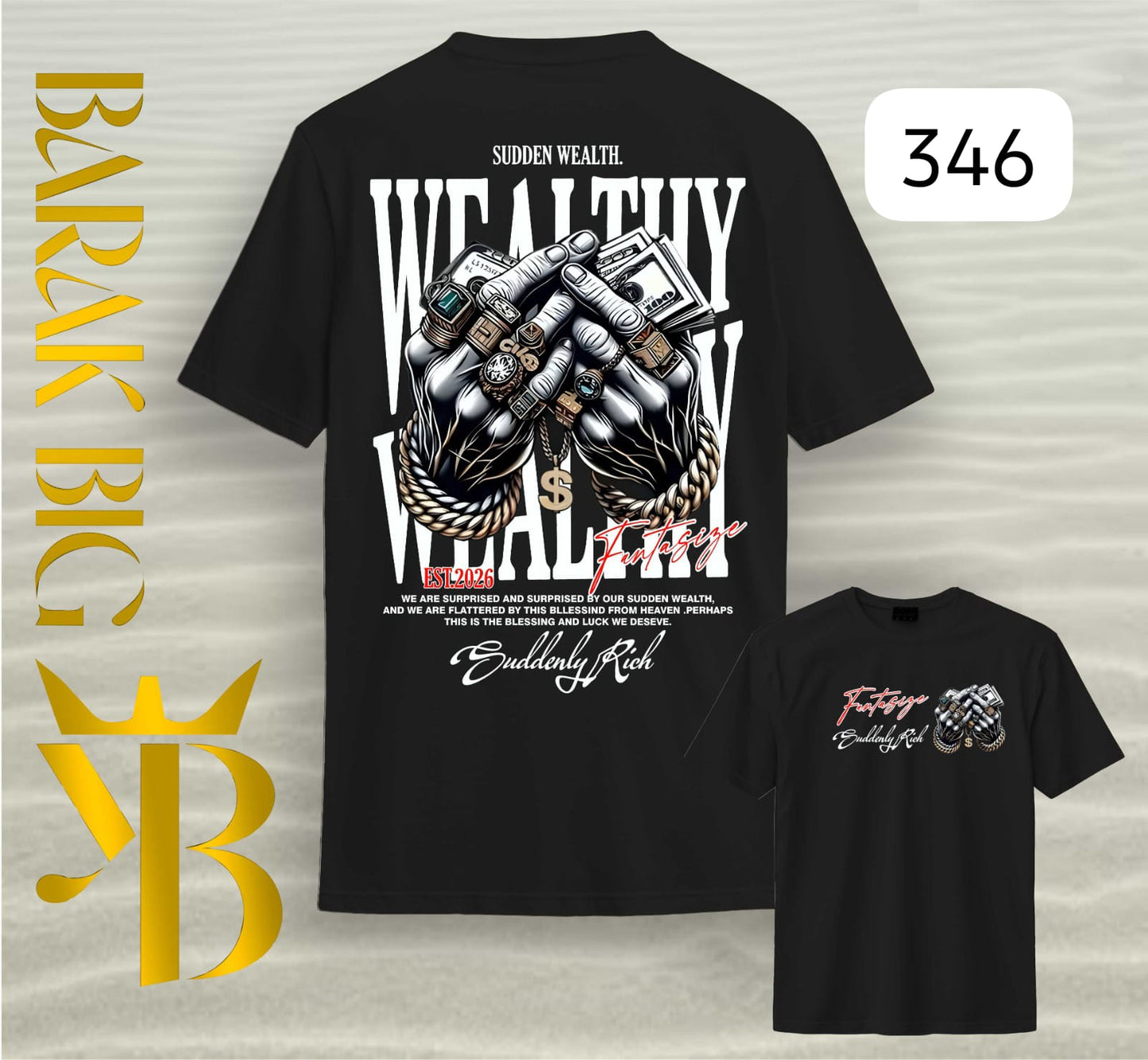 SUDDEN WEALTH "WEALTHY FANTASY" BLACK OVERSIZE
