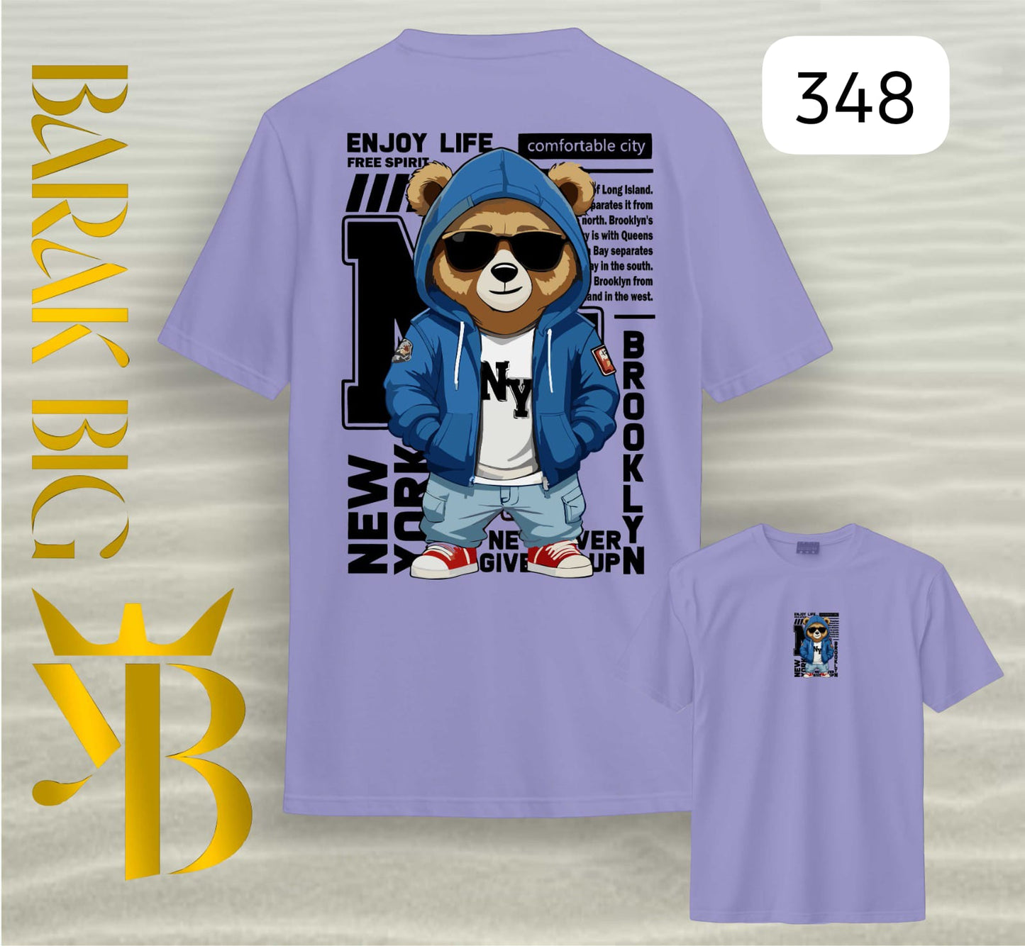 NEW YORK BEAR "BROOKLYN SPIRIT" LILA OVERSIZE