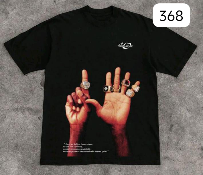 CHAMPIONSHIP RINGS "BELIEVE IN YOURSELF" BLACK OVERSIZE