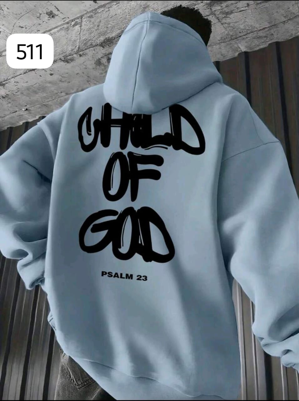 HOODIE "CHILD OF GOD" AZUL - SUDADERA STREETWEAR MINIMALISTA