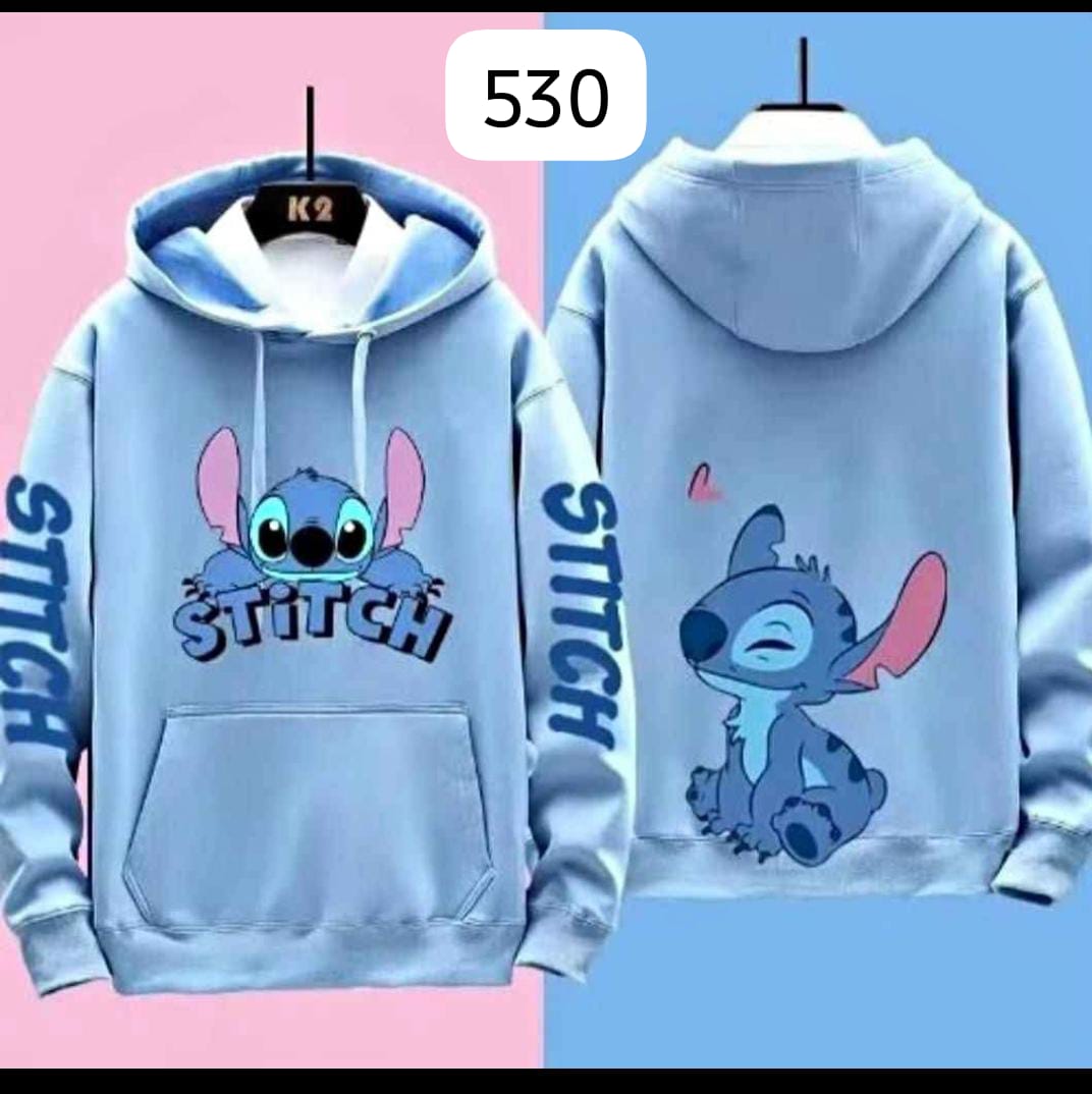 HOODIE "STITCH" SUDADERA CON CAPUCHA Y ESTAMPADO EN MANGAS