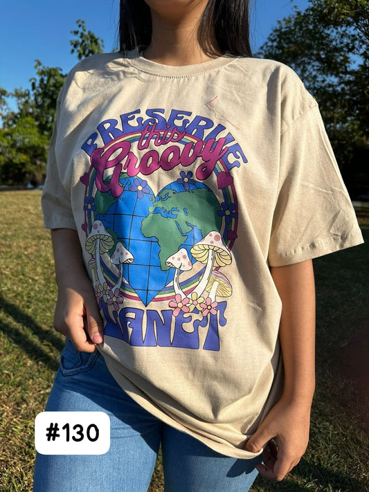 CAMISETA DE DAMA  GROOVY PLANET