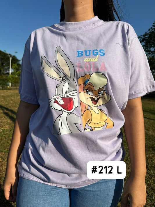 CAMISETA DE DAMA BUGS AND LOLA (LILAC)