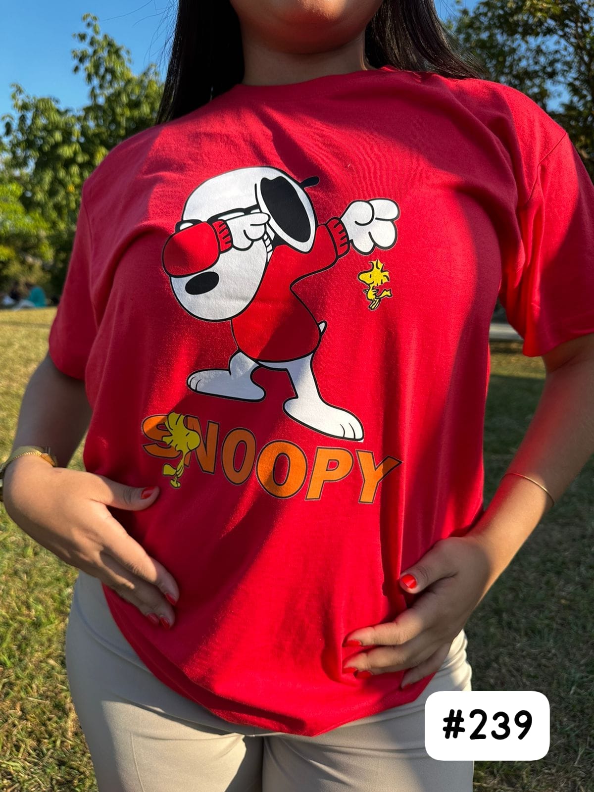 CAMISETA DE DAMA SNOOPY DAB RED