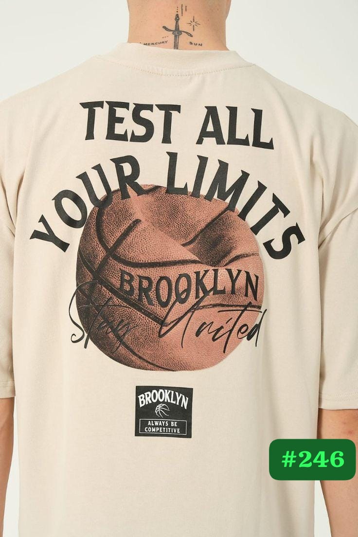 BROOKLYN UNITED "TEST ALL YOUR LIMITS" BEIGE OVERSIZE