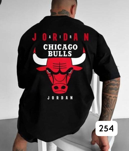 JORDAN CHICAGO BULLS CLASSIC LOGO BLACK OVERSIZE