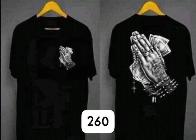 PRAYING HANDS "HUSTLE & FAITH" BLACK STREETWEAR