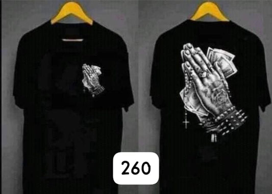 PRAYING HANDS "HUSTLE & FAITH" BLACK STREETWEAR