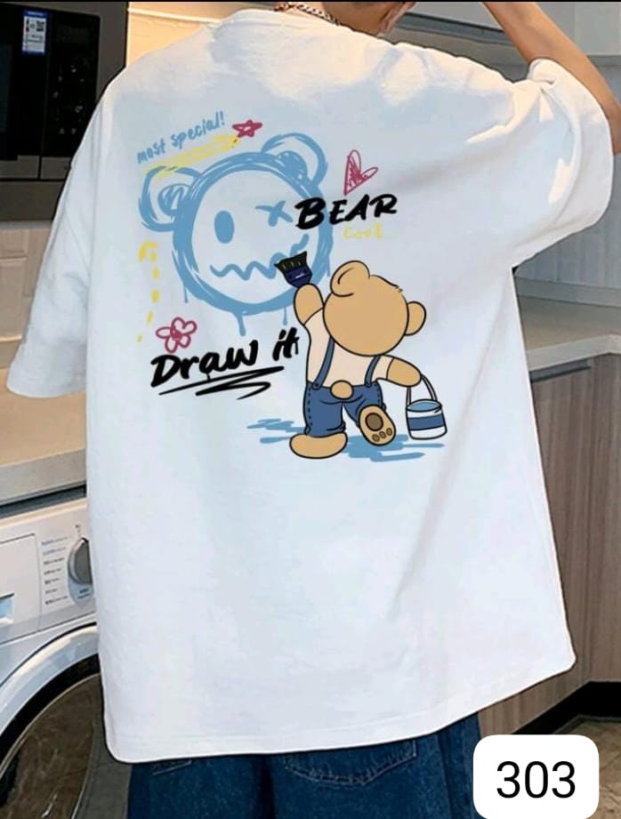ARTIST TEDDY BEAR "DRAW IT" WHITE OVERSIZE