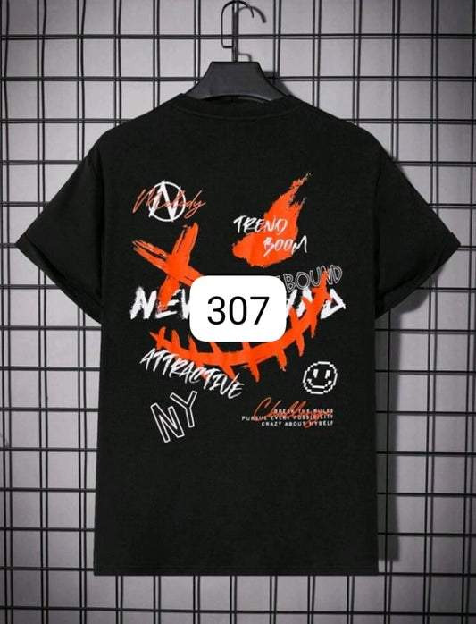 NEW YORK ATTRACTIVE "SMILEY GRAFFITI" BLACK OVERSIZE