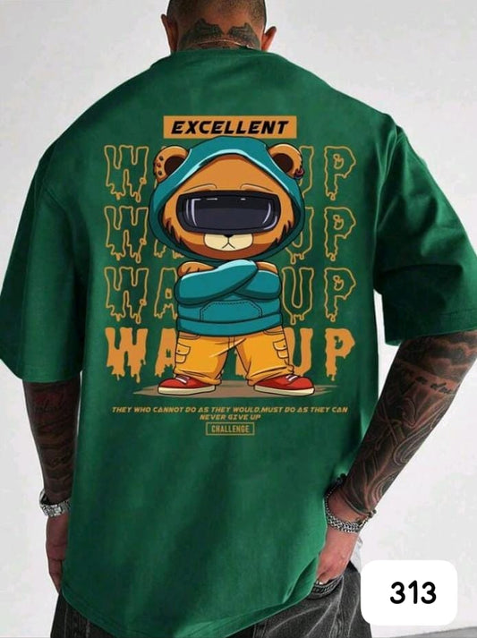WAKE UP "EXCELLENT BEAR" GREEN OVERSIZE