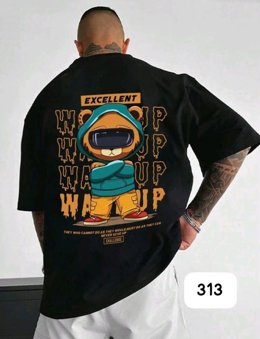 WAKE UP "EXCELLENT BEAR" BLACK OVERSIZE