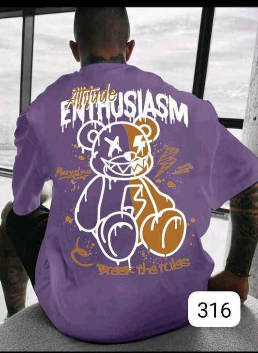 ENTHUSIASM "MARVELOUS BEAR" PURPLE OVERSIZE