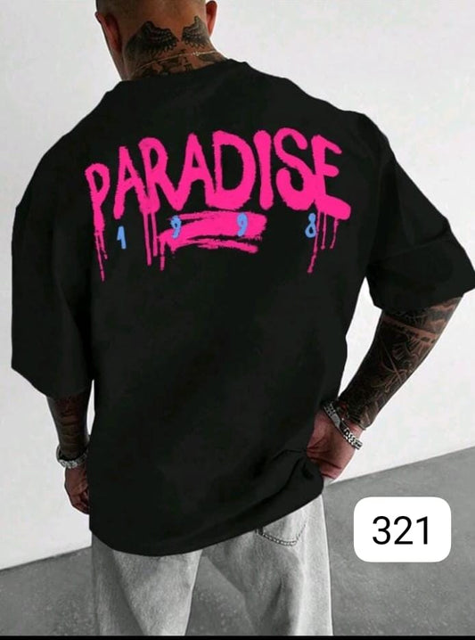 PARADISE "DRIPPING FONT" BLACK OVERSIZE