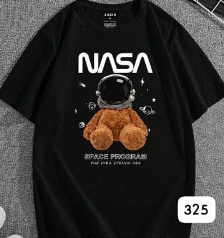 NASA "SPACE PROGRAM" TEDDY BLACK OVERSIZE