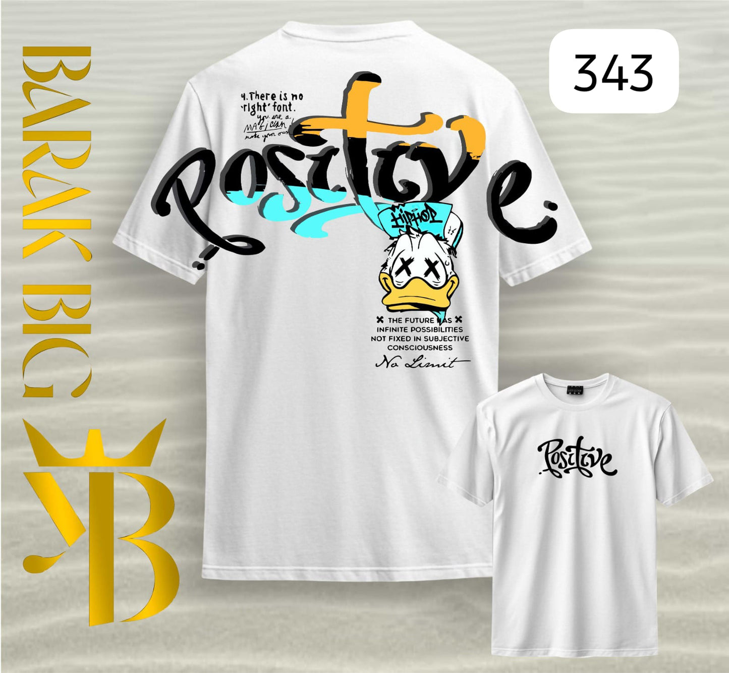 DONALD DUCK "POSITIVE HIP HOP" WHITE OVERSIZE