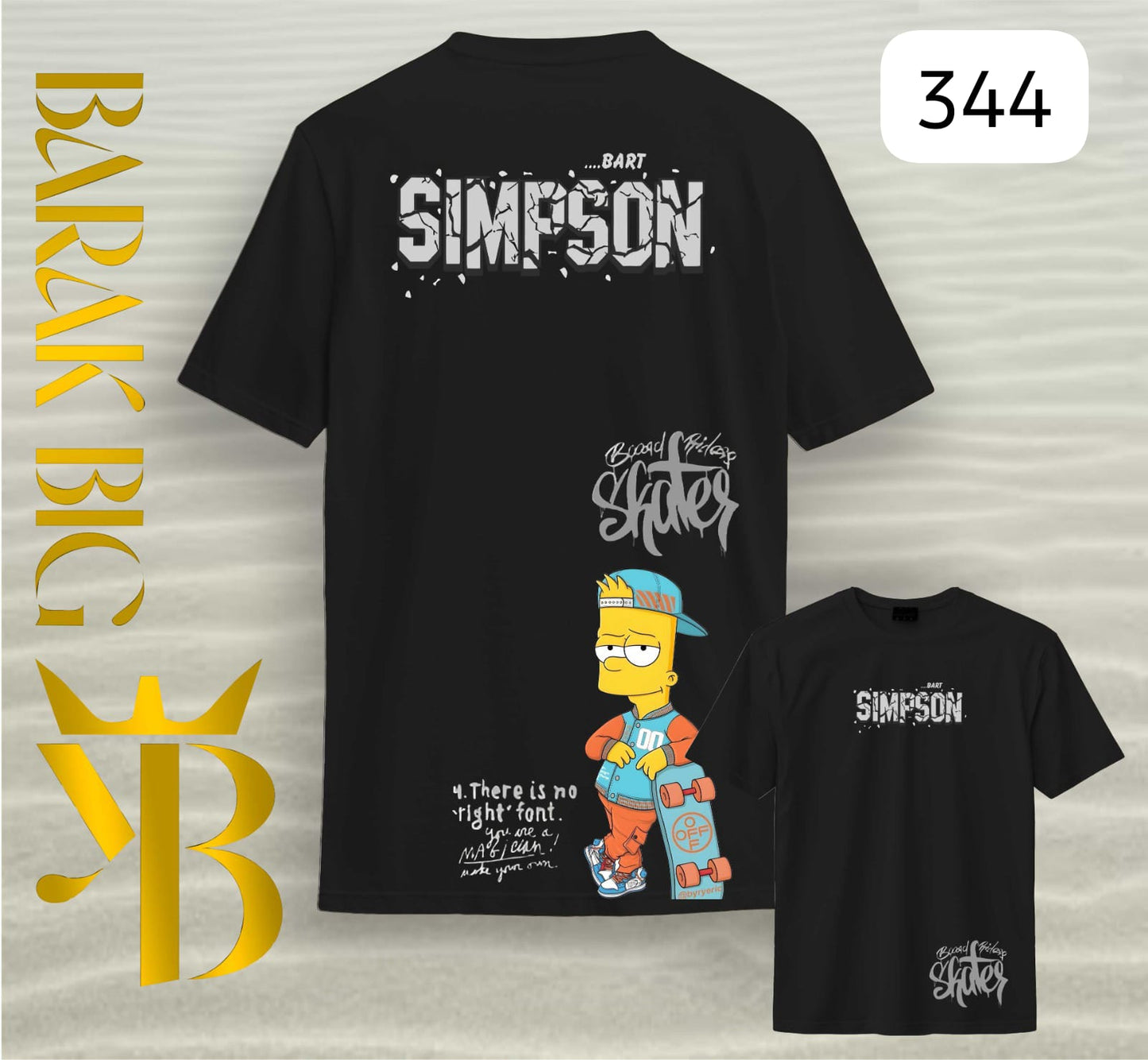 BART SIMPSON "SKATER SOUL" NEGRO OVERSIZE