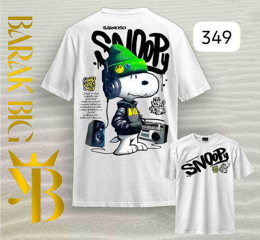 SNOOPY "SABROSO GOOD VIBES" WHITE OVERSIZE