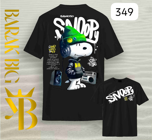 SNOOPY "SABROSO GOOD VIBES" BLACK OVERSIZE