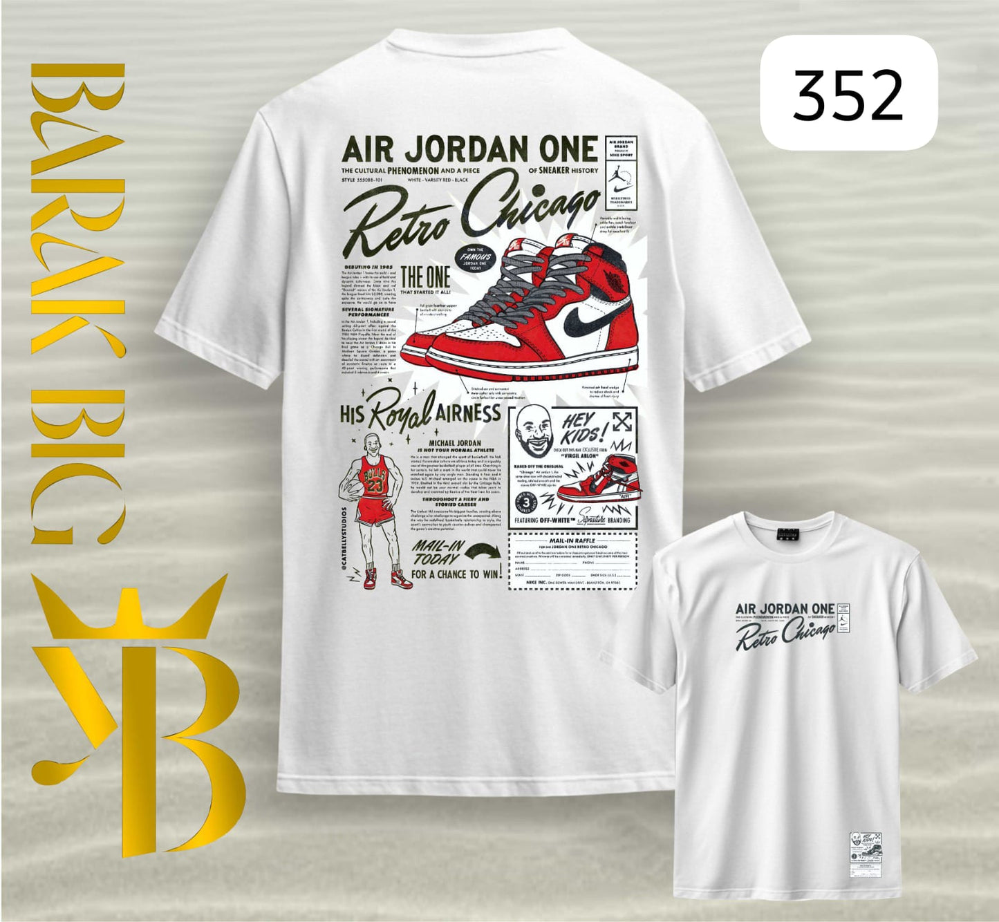 AIR JORDAN ONE "RETRO CHICAGO HISTORY" WHITE OVERSIZE