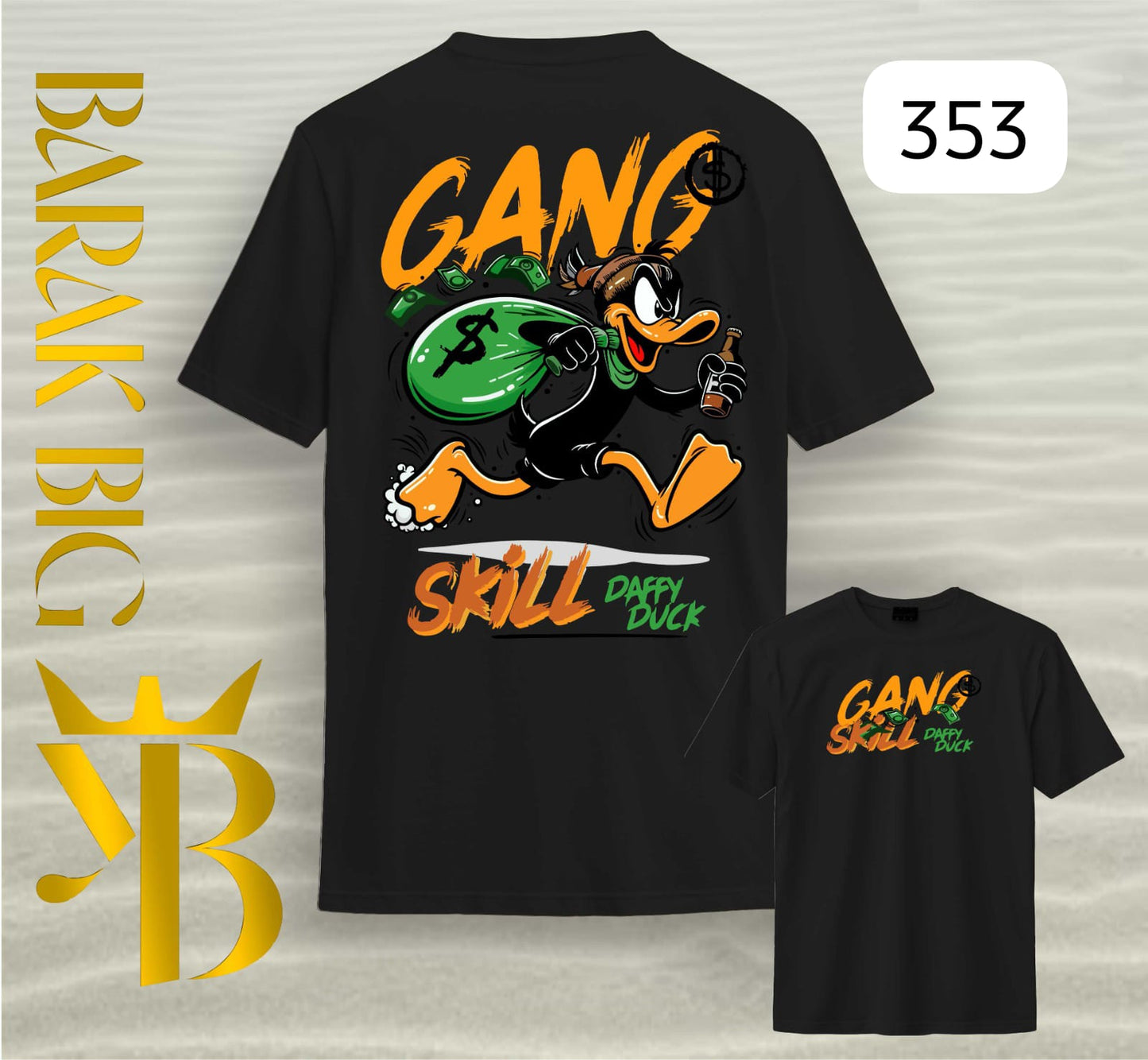 DAFFY DUCK "GANG SKILL" BLACK OVERSIZE