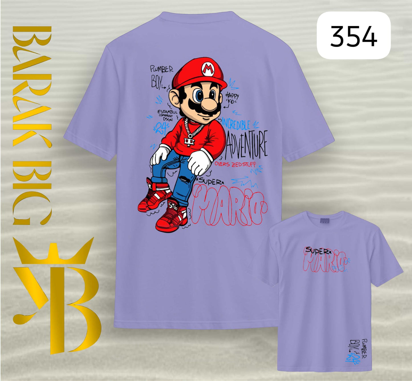 SUPER MARIO "INCREDIBLE ADVENTURE" LILA OVERSIZE