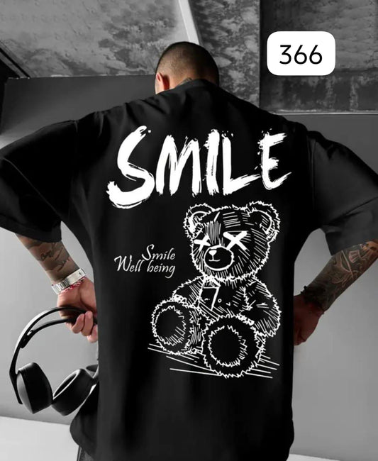 TEDDY BEAR "SMILE WELL BEING" BLACK OVERSIZE