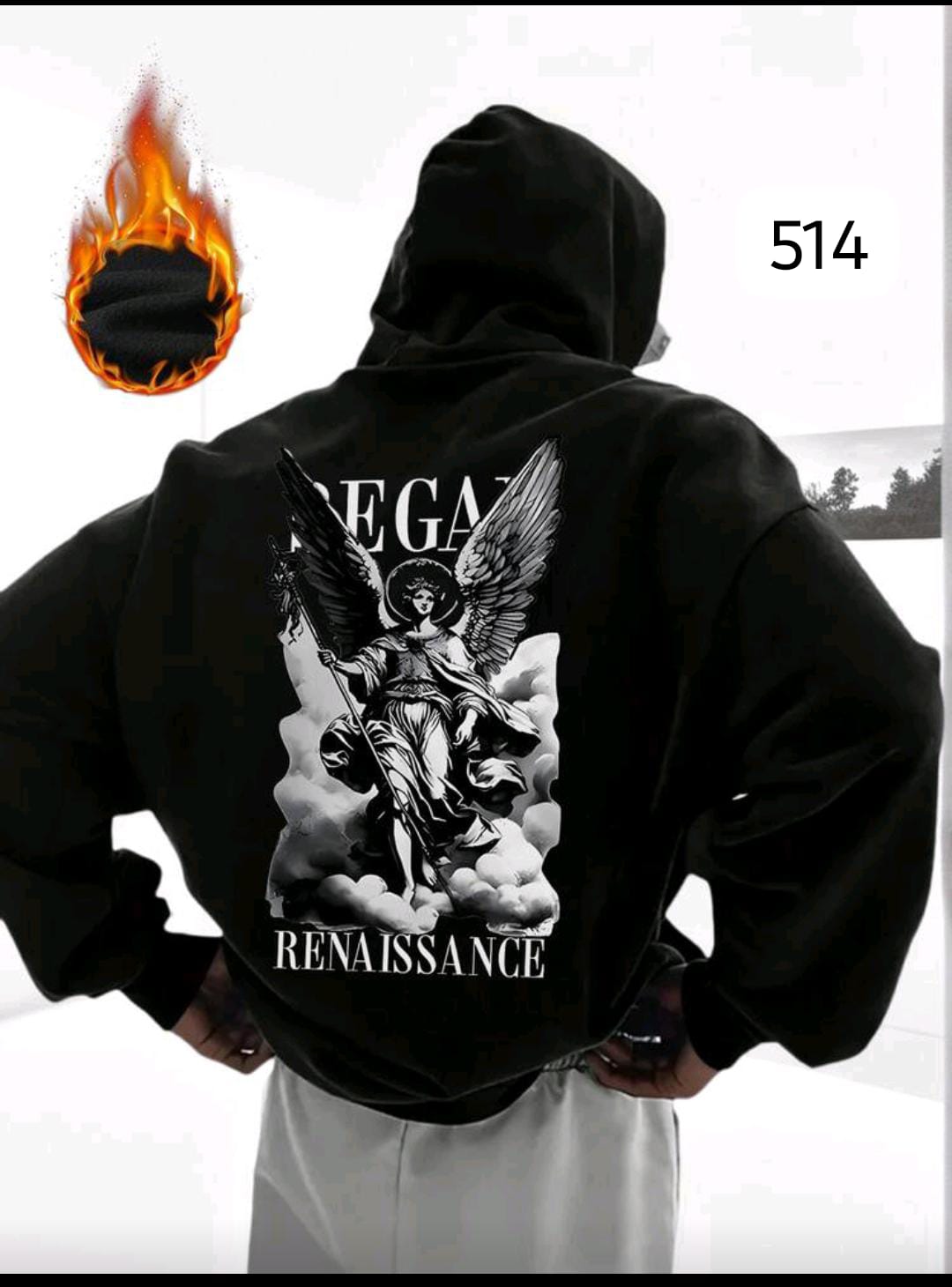 HOODIE "REGAL RENAISSANCE" - SUDADERA CON GRÁFICO DE ÁNGEL GUERRERO