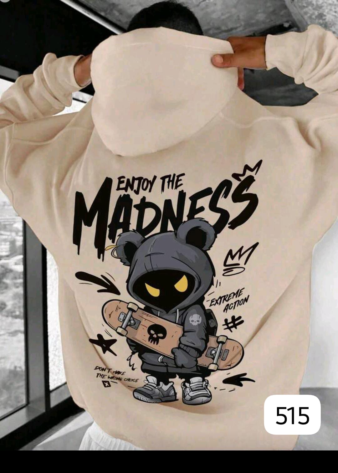 HOODIE "MADNESS" NEGRO - SUDADERA STREETWEAR SKATER ART