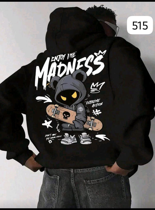 HOODIE "MADNESS" NEGRO - SUDADERA STREETWEAR SKATER ART