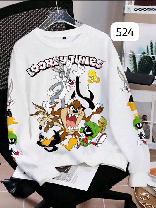 SUDADERA "LOONEY TUNES GANG" - CREWNECK RETRO CON MANGAS ESTAMPADAS