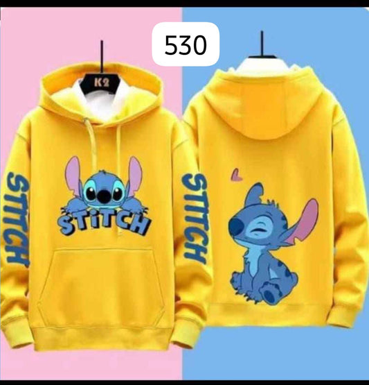 HOODIE "STITCH" SUDADERA CON CAPUCHA Y ESTAMPADO EN MANGAS